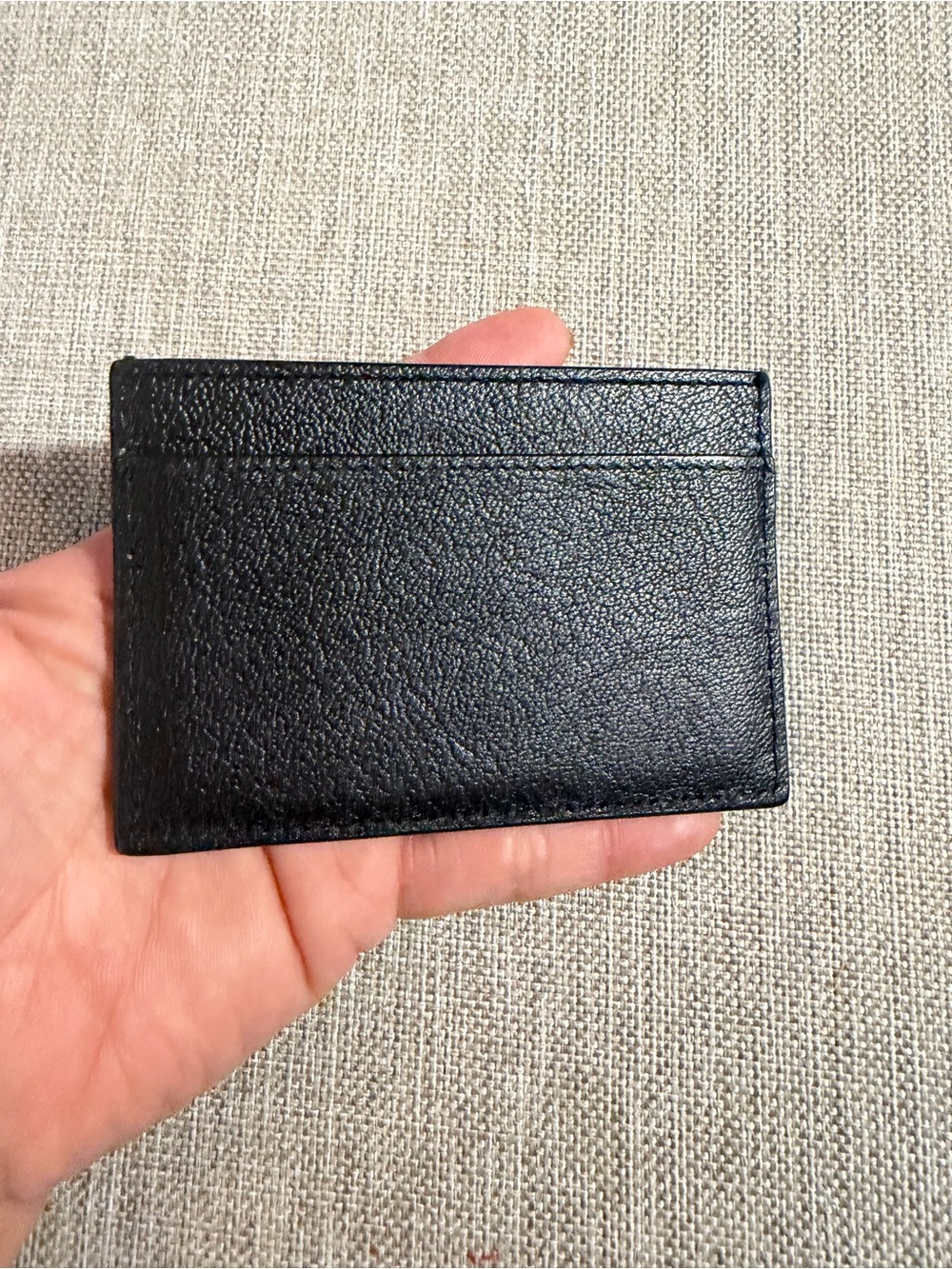 Saint Laurent Black Embossed Leather Card Case - Picture 2 of 4